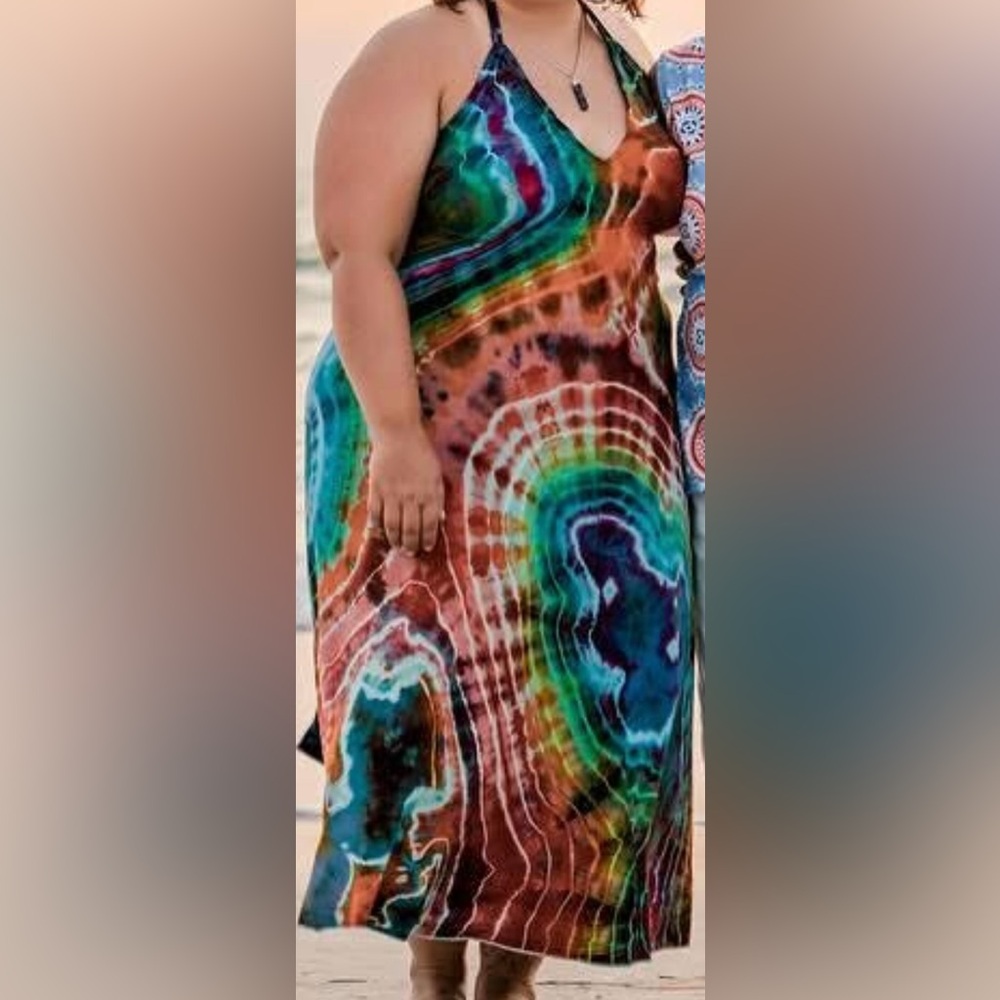 Vibrant Tie-Dye Maxi Dress